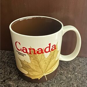 Starbucks Canada Collector Icon 16ozMug with Maple Leaf - Brown, White, and Red